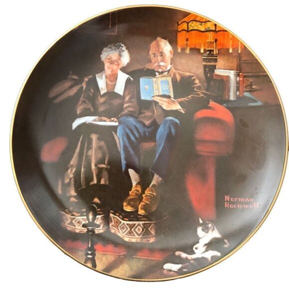 Knowles Norman Rockwell Collectible Plate "Evening's Ease" #4 of Light Campaign - Picture 1 of 6